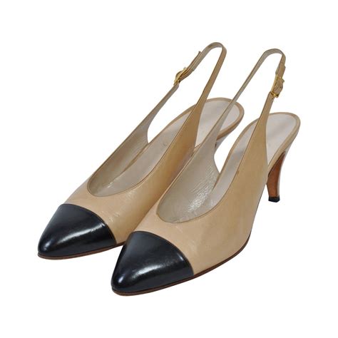 chanel tan slingback|Chanel slingback online shop.